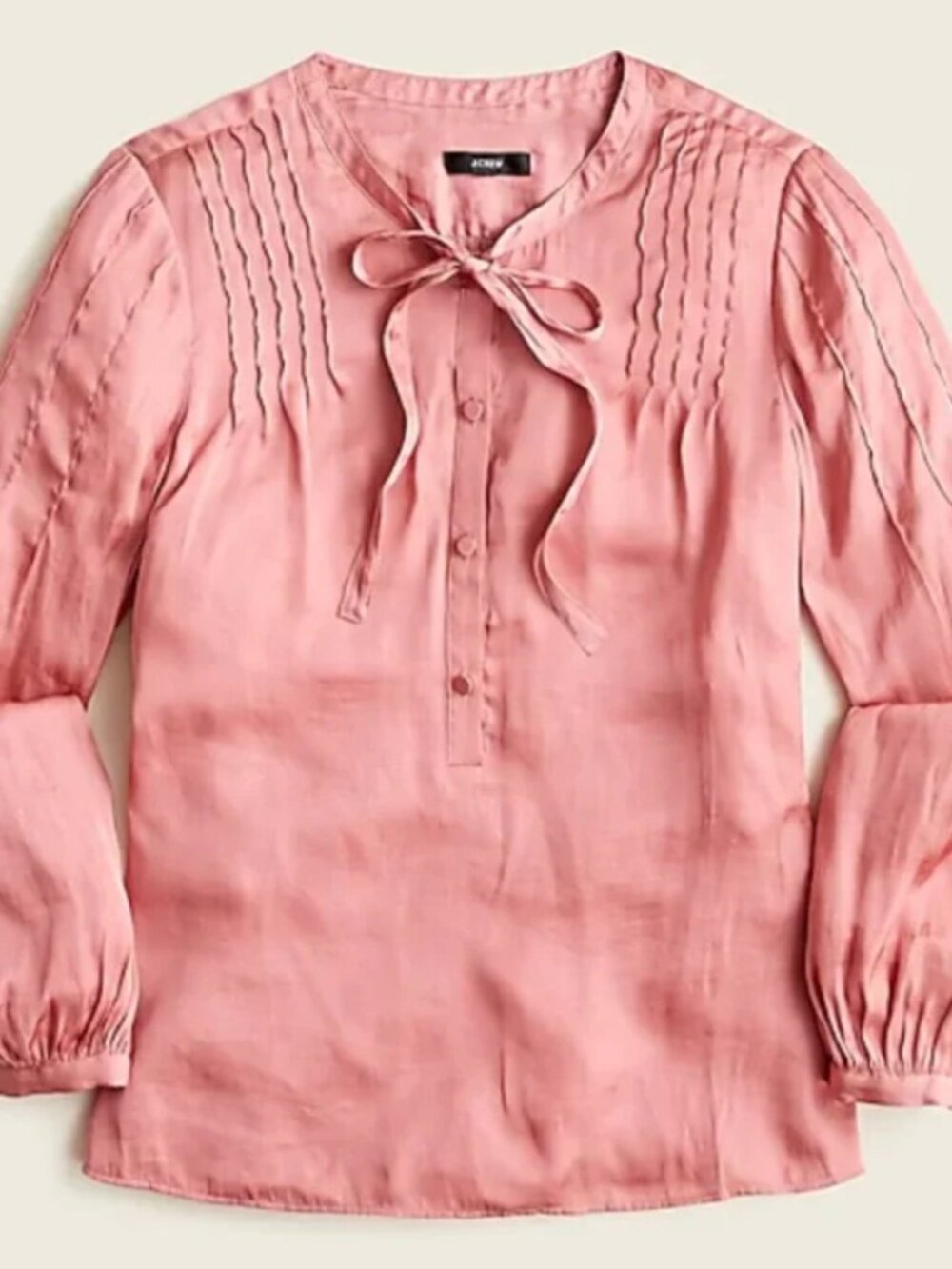 J.Crew Featherweight satin tie-neck top warm rose -new without tag